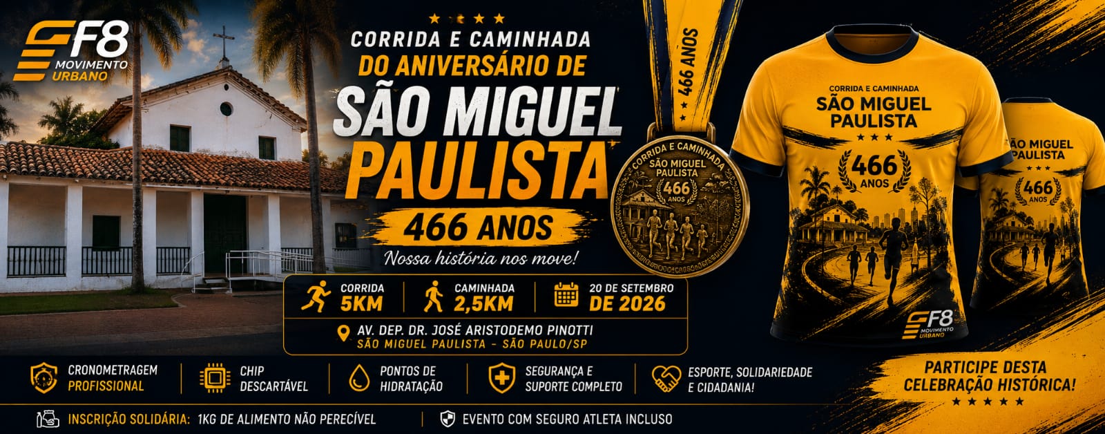 Corrida e Caminhada do Aniversário de São Miguel Paulista - 466 Anos